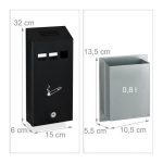 Scrumiera de perete, volum 0,8 l, incuietoare cu cheie, 32 x 15 x 6 cm - imagine 4