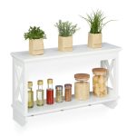 Cuier de perete cu 2 rafturi si 3 agatatoare, fabricat din MDF, dimensiuni 40 x 66 x 20 cm, Relaxdays