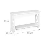 Cuier de perete cu 2 rafturi si 3 agatatoare, fabricat din MDF, dimensiuni 40 x 66 x 20 cm, Relaxdays - imagine 4