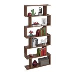 Biblioteca cu 6 rafturi, pentru dormitor, living, PAL, 190,5 x 80 x 23 cm, maro