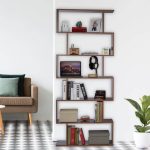 Biblioteca cu 6 rafturi, pentru dormitor, living, PAL, 190,5 x 80 x 23 cm, maro - imagine 2