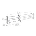 Suport cu 2 rafturi pentru pantofi, Relaxdays, dimensiuni 36 x 63 x 23 cm, capacitate pana la 10 perechi pantofi - imagine 4
