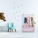Suport haine pentru camera copiilor RelaxDays, din MDF, multicolor, cu lada depozitare si 4 agatatori, 100,5 x 71 x 30 cm - imagine 2