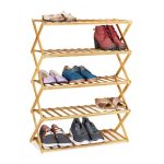 Pantofar cu 5 nivele, Relaxdays, natur, 89 x 67 x 26 cm