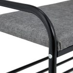 Suport pentru haine, cu 3 rafturi si 8 agatatori, dimensiuni 173 x 64 x 30 cm, negru/gri, Relaxdays - imagine 8