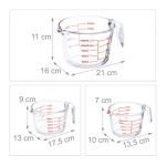 Set 3 cani gradate, din sticla borosilicata, 250 ml, 500 ml, 1 l - imagine 2