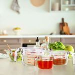 Set 3 cani gradate, din sticla borosilicata, 250 ml, 500 ml, 1 l - imagine 3