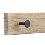 Cuier cu 3 agatatori si 1 inel, MDF si fier, dimensiuni 13 x 65 x 14,5 cm, maro/negru, Relaxdays - imagine 7