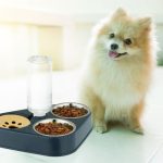 Bol dublu pentru animale cu dozator de apa, boluri detasabile, inox/plastic, 25 x 28,5 x 20 cm - imagine 5
