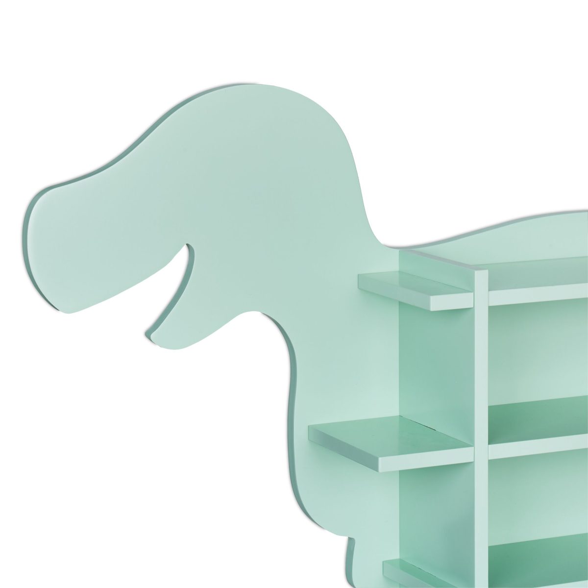 Raft pentru copii, design Dino, cu 2 compartimente, turcoaz, 43,5 x 84 x 13,5 cm - imagine 7