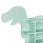 Raft pentru copii, design Dino, cu 2 compartimente, turcoaz, 43,5 x 84 x 13,5 cm - imagine 7