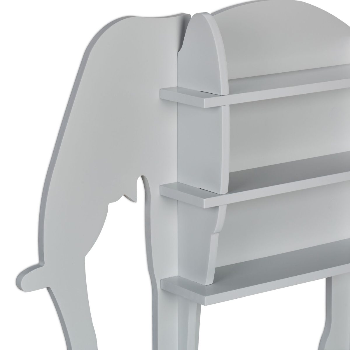 Raft pentru copii, design elefant, gri, cu 2 compartimente, 50 x 63,5 x 10 cm - imagine 7