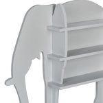 Raft pentru copii, design elefant, gri, cu 2 compartimente, 50 x 63,5 x 10 cm - imagine 7