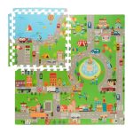Covoras puzzle pentru copii, desing strada, 121 x 121 cm