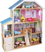 Casuta de papusi, 3 etaje, 5 camere, 29 piese, mobilier si accesorii incluse, 118 x 33 x 123cm - imagine 4