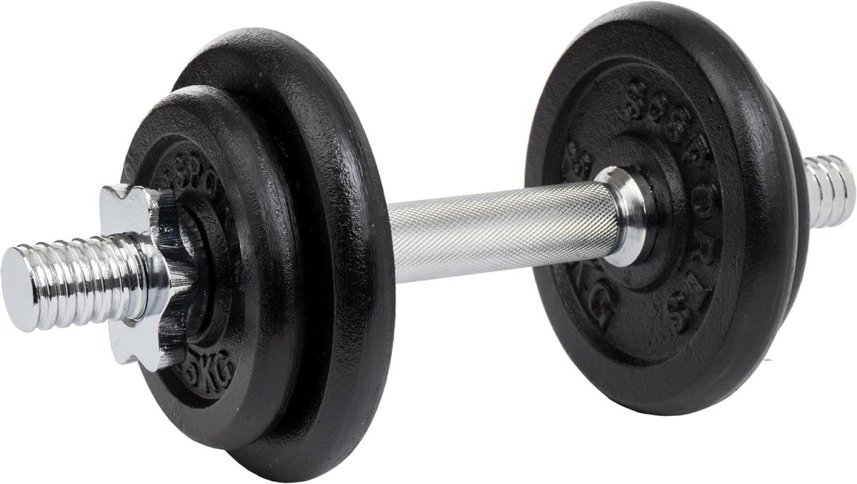 Set gantere, 10 kg, 2 x 2,5 kg 2 x 1,25 kg, negru/argintiu - imagine 2