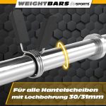 Bara bicepsi, SZ, 120 cm/30 mm, argintiu, otel - imagine 2