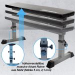 Banca de antrenament, greutate maxima 180 kg, 24 x 110 x 47 cm, negru - imagine 2