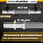 Set de gantere, 10 kg, 2 x 2,5 kg, 2 x 1,25 kg, 6 piese, fonta - imagine 2