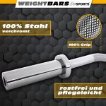 Bara bicepsi, SZ, 120 cm/30 mm, argintiu, otel - imagine 4