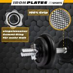 Set gantere, 10 kg, 2 x 2,5 kg 2 x 1,25 kg, negru/argintiu - imagine 5