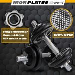 Set de gantere, 10 kg, 2 x 2,5 kg, 2 x 1,25 kg, 6 piese, fonta - imagine 4