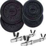 Set de gantere, 10 kg, 2 x 2,5 kg, 2 x 1,25 kg, 6 piese, fonta