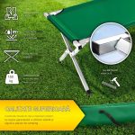 Pat pliabil pentru camping, 190x64x44cm, robust, stabil, husa de transport, verde - imagine 2