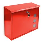 Cutie postala din metal, Relaxdays, rosu, 34,5 x 33 x 10,5 cm