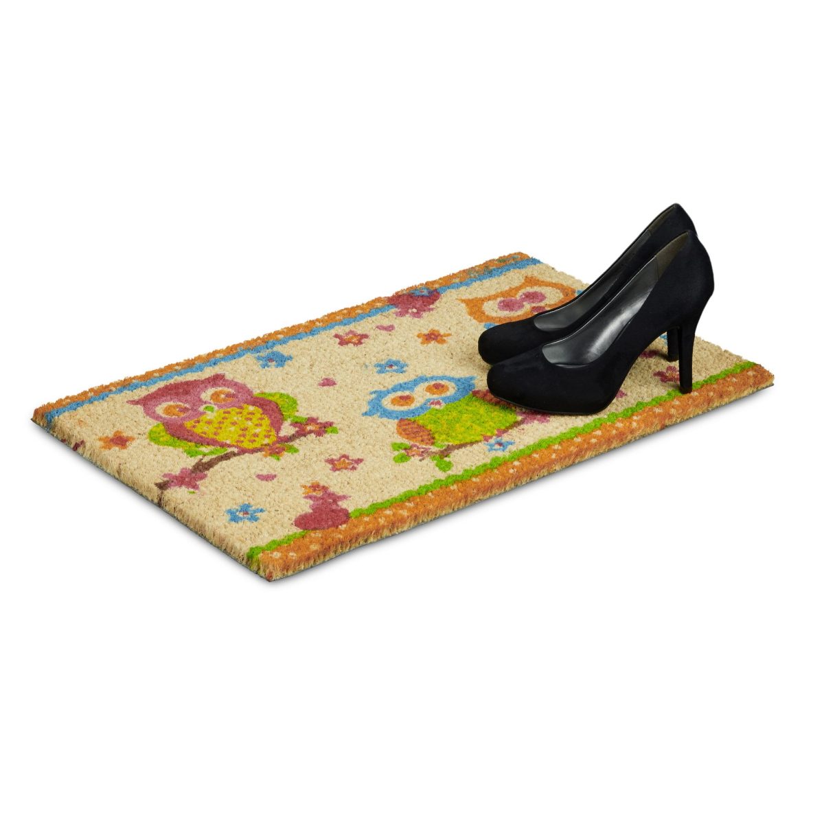 Covoras intrare Relaxdays, model-20, fibre de cocos, multicolor, 60 x 40 x 1.5 cm - imagine 3