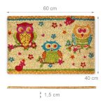 Covoras intrare Relaxdays, model-20, fibre de cocos, multicolor, 60 x 40 x 1.5 cm - imagine 4