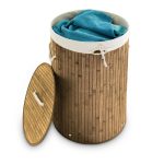 Cos de rufe rotund din bambus, RelaxDays, maro deschis, 70 l, 65 x 41 cm - imagine 4