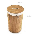 Cos de rufe rotund din bambus, RelaxDays, maro deschis, 70 l, 65 x 41 cm - imagine 5