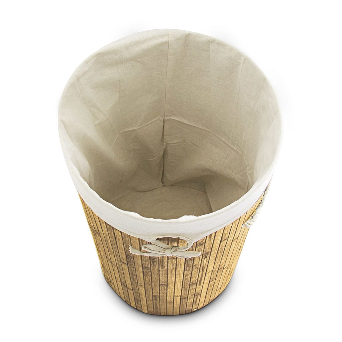 Cos de rufe rotund din bambus, RelaxDays, maro deschis, 70 l, 65 x 41 cm - imagine 7
