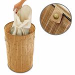 Cos de rufe rotund din bambus, RelaxDays, maro deschis, 70 l, 65 x 41 cm - imagine 8