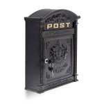 Cutie postala, stil antic, Relaxdays, negru, 44.5 x 31x 9.5 cm