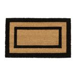 Covoras intrare Relaxdays, model-36, fibre de cocos, maro/negru, 75 x 45 x 1.5 cm