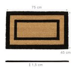 Covoras intrare Relaxdays, model-36, fibre de cocos, maro/negru, 75 x 45 x 1.5 cm - imagine 4