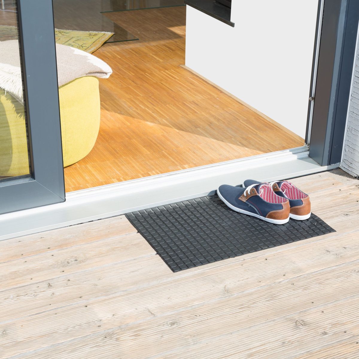 Covoras intrare Relaxdays, model-66, cauciuc, Negru, 60 x 40 x 0.5 cm - imagine 3