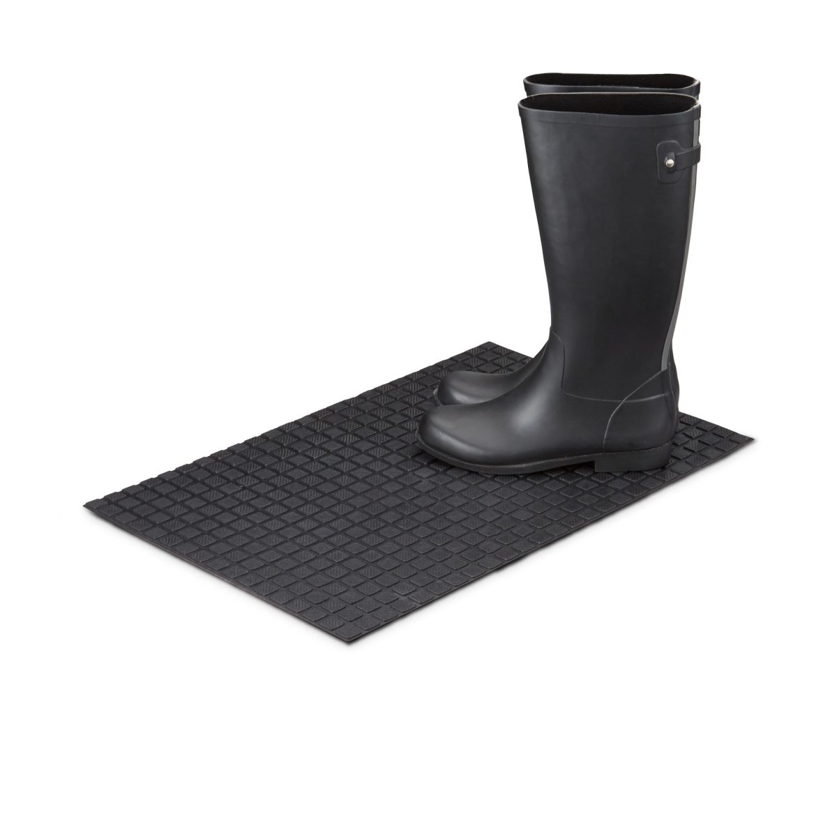 Covoras intrare Relaxdays, model-66, cauciuc, Negru, 60 x 40 x 0.5 cm - imagine 2