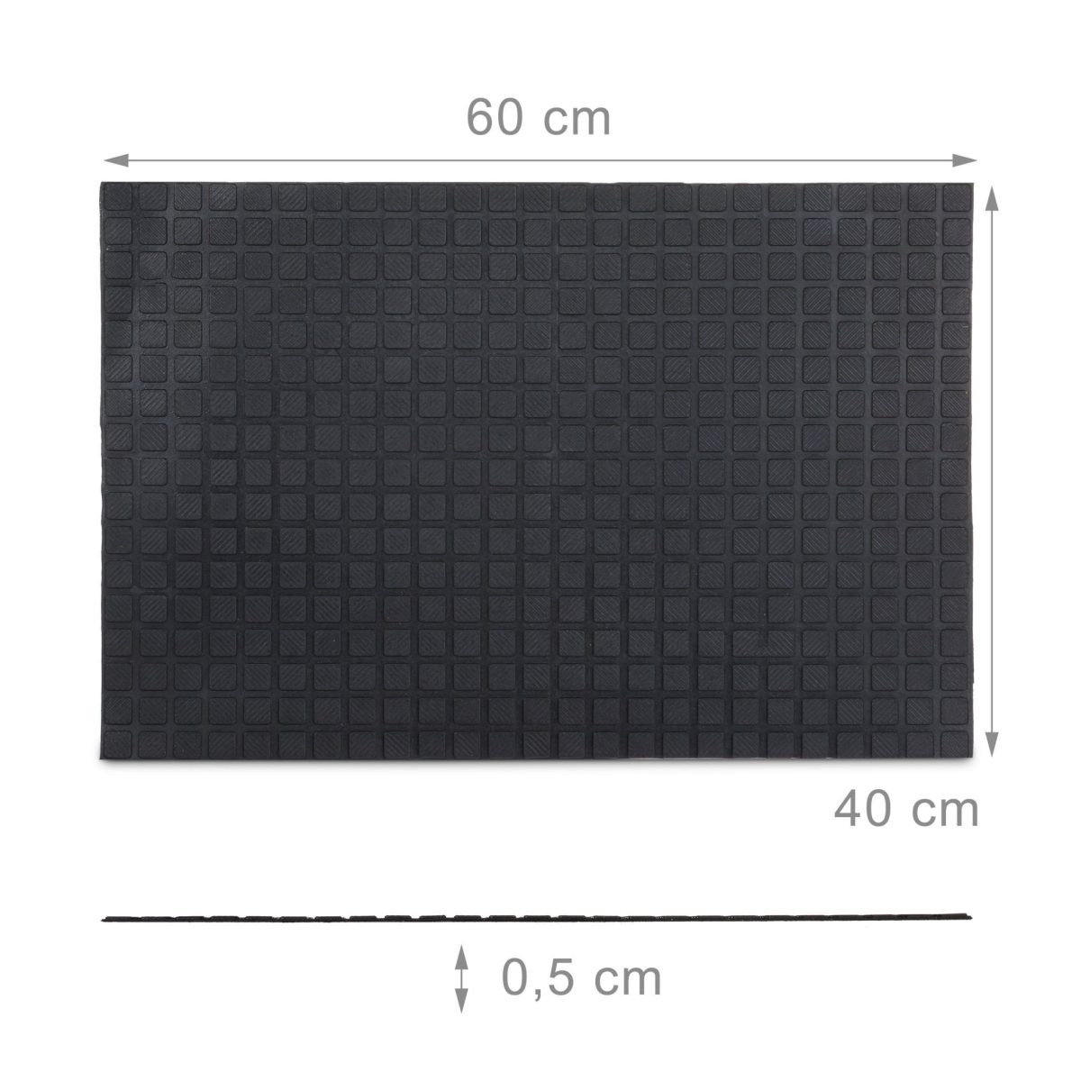Covoras intrare Relaxdays, model-66, cauciuc, Negru, 60 x 40 x 0.5 cm - imagine 4