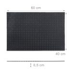 Covoras intrare Relaxdays, model-66, cauciuc, Negru, 60 x 40 x 0.5 cm - imagine 4