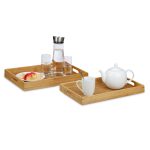 Set 2 tavi servire din bambus, dimensiuni diferite, Relaxdays