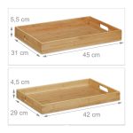 Set 2 tavi servire din bambus, dimensiuni diferite, Relaxdays - imagine 2