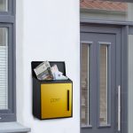 Cutie postala, 2 chei, din otel, galben/negru, 33 x 35 x 12,5 cm - imagine 2