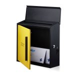 Cutie postala, 2 chei, din otel, galben/negru, 33 x 35 x 12,5 cm - imagine 3