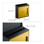 Cutie postala, 2 chei, din otel, galben/negru, 33 x 35 x 12,5 cm - imagine 6