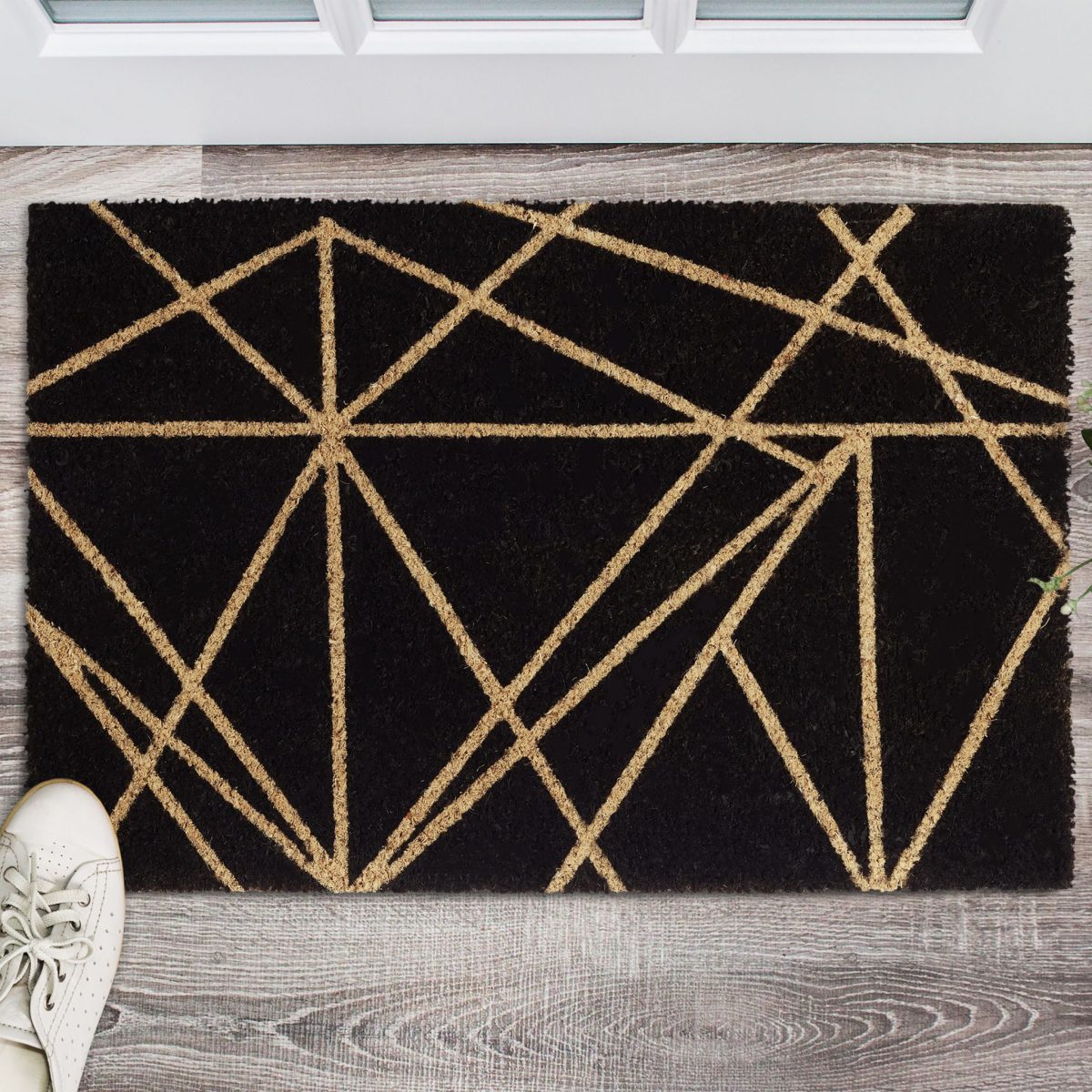 Covoras intrare Relaxdays, model-69, fibre de cocos, Negru, 60 x 40 x 1.5 cm - imagine 3