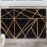 Covoras intrare Relaxdays, model-69, fibre de cocos, Negru, 60 x 40 x 1.5 cm - imagine 3