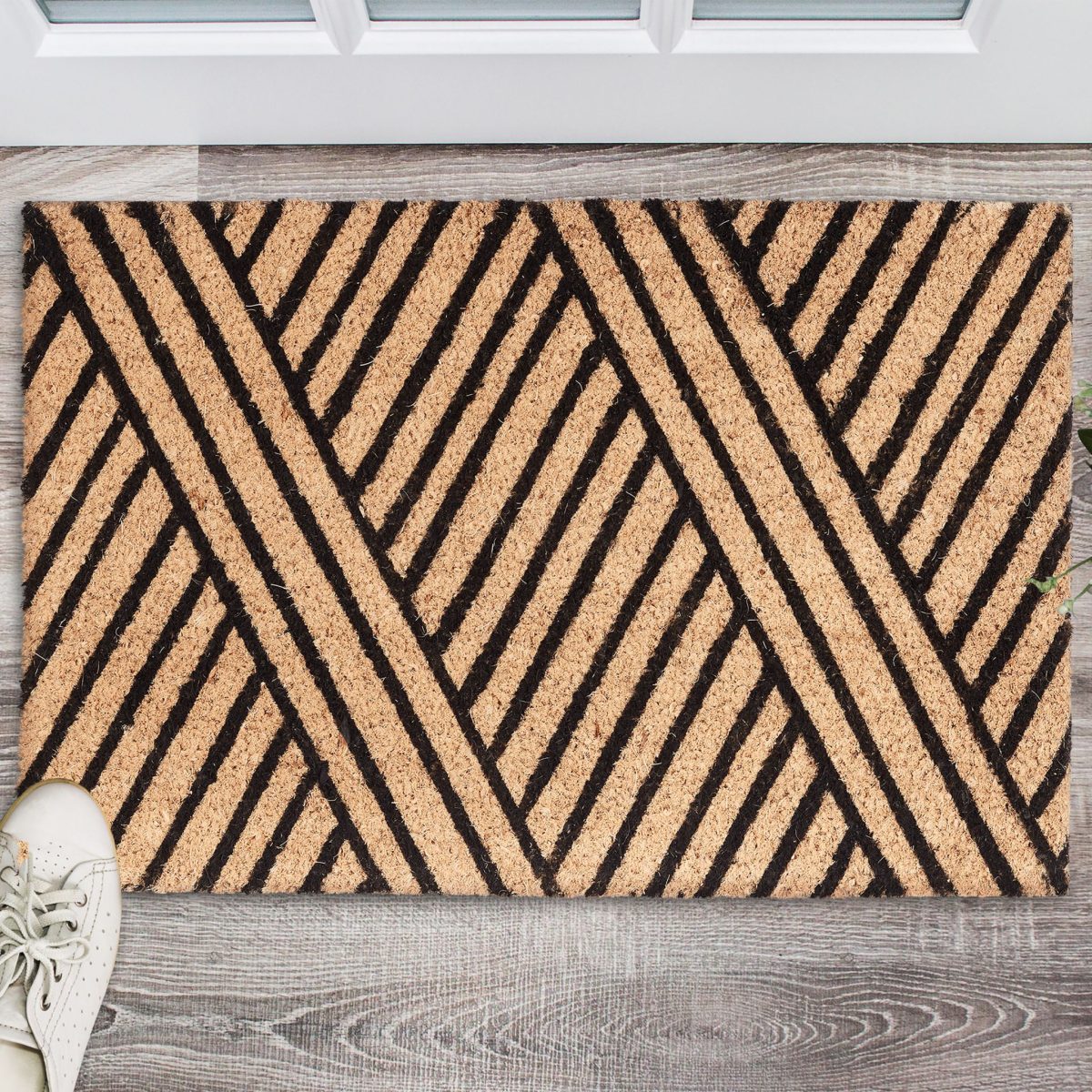 Covoras intrare Relaxdays, model-70, fibre de cocos, maro, 60 x 40 x 1.5 cm - imagine 5